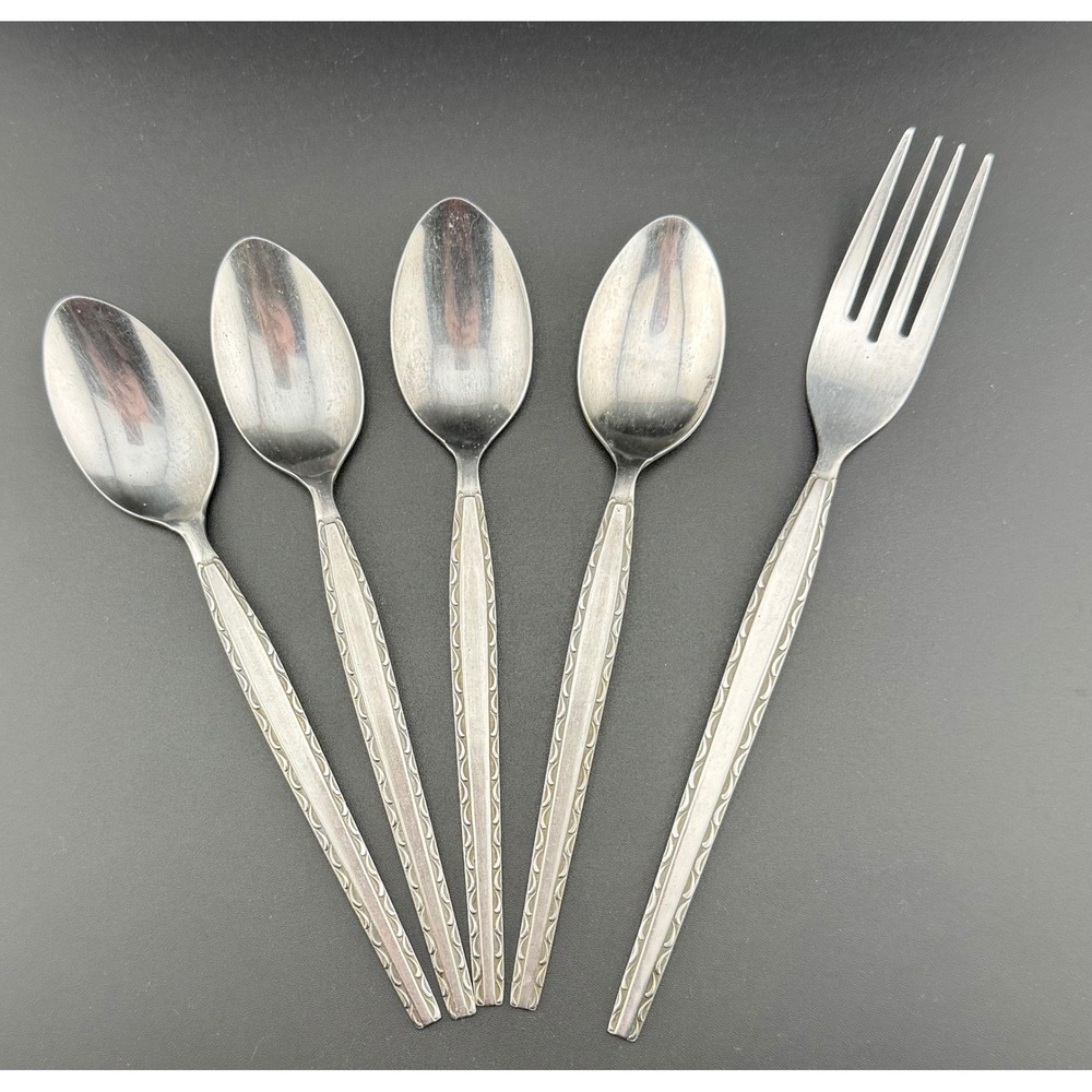 Rogers Ensenada Flatware 5pc Stainless 1 Fork‎ 4 Teaspoons Replacements READ